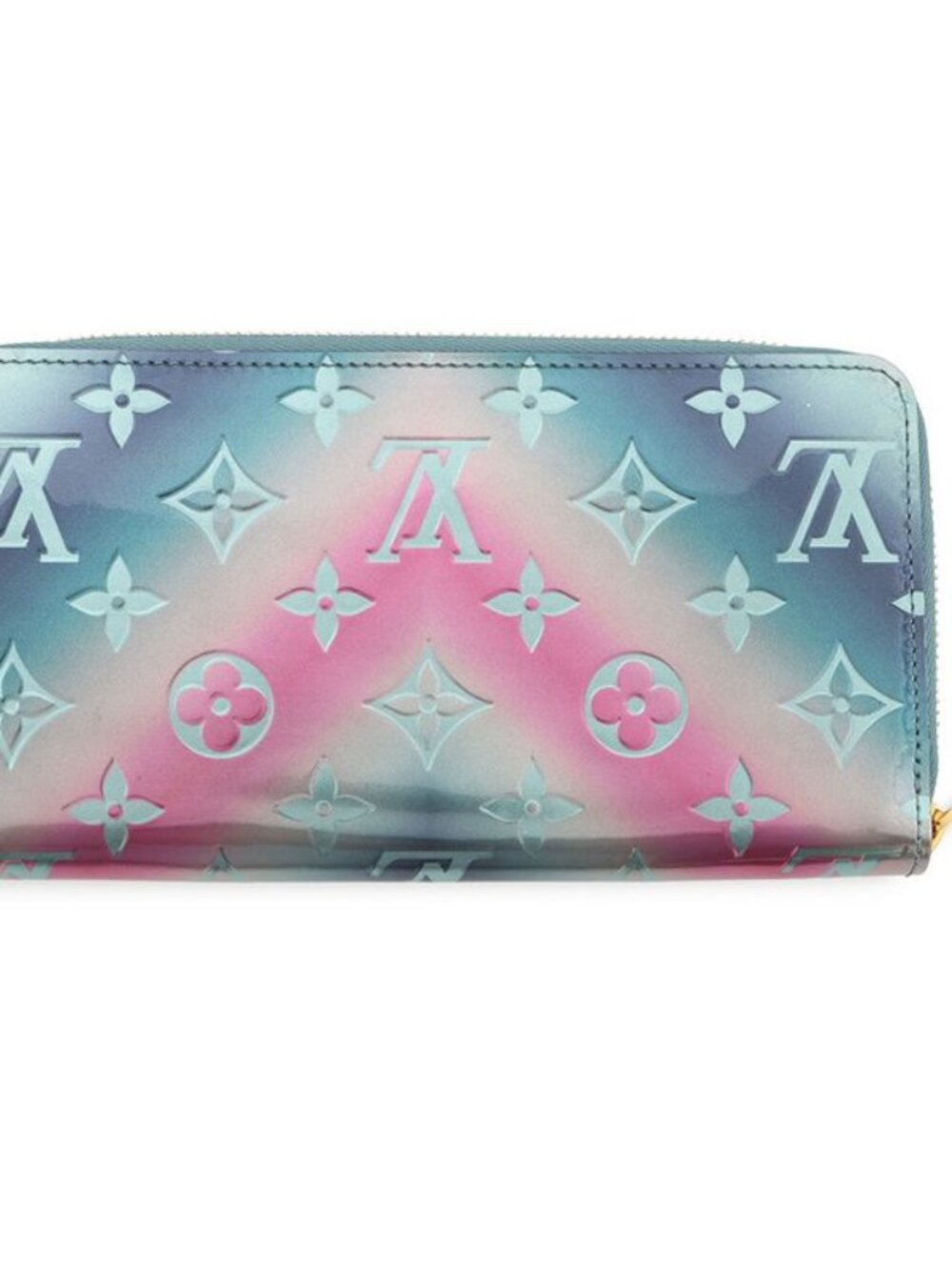 Louis Vuitton Wallet Monogram Vernis Zippy Blue Pink - Picture 3 of 10